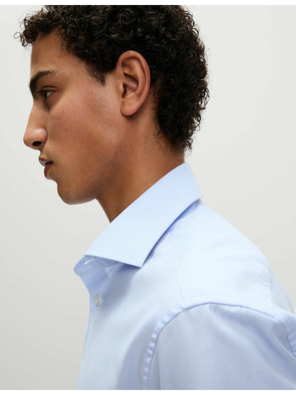 Marks & Spencer Košeľa slim fit z luxusnej bavlny s dvojitou manžetou Marks & Spencer modrá