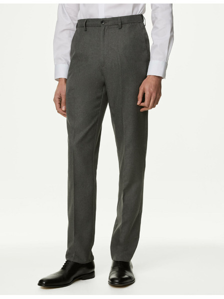 Marks & Spencer Hladké nohavice Marks & Spencer pre veľkých a vysokých, regular fit sivé