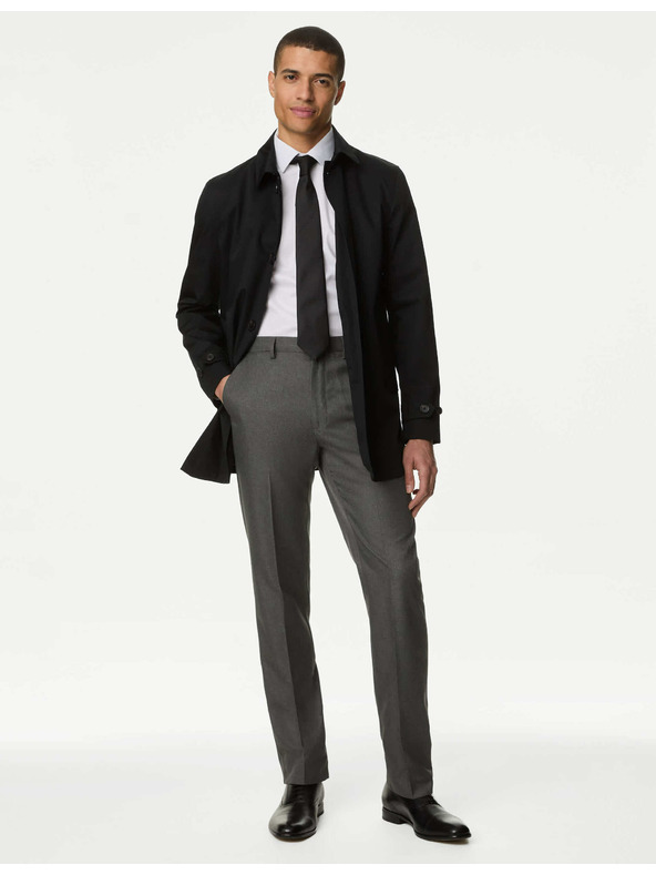 Marks & Spencer Hladké nohavice Marks & Spencer pre veľkých a vysokých, regular fit sivé