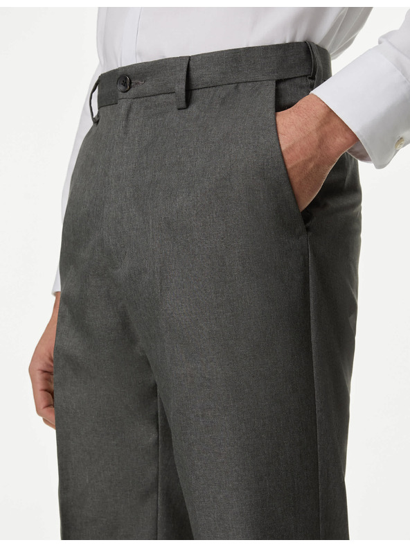 Marks & Spencer Hladké nohavice Marks & Spencer pre veľkých a vysokých, regular fit sivé