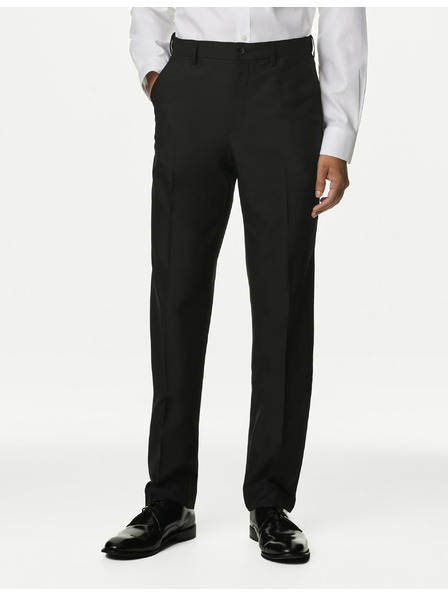 Marks & Spencer Hladké nohavice pre veľkých a vysokých, regular fit Marks & Spencer čierne