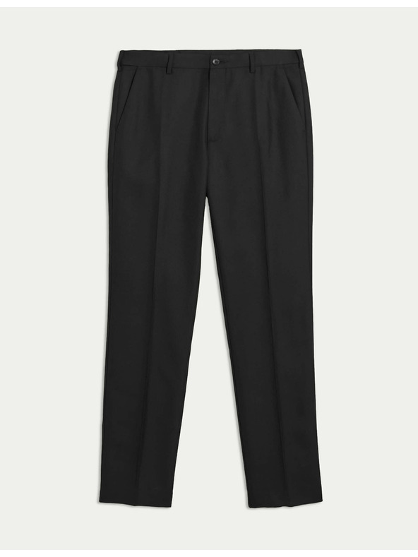 Marks & Spencer Hladké nohavice pre veľkých a vysokých, regular fit Marks & Spencer čierne