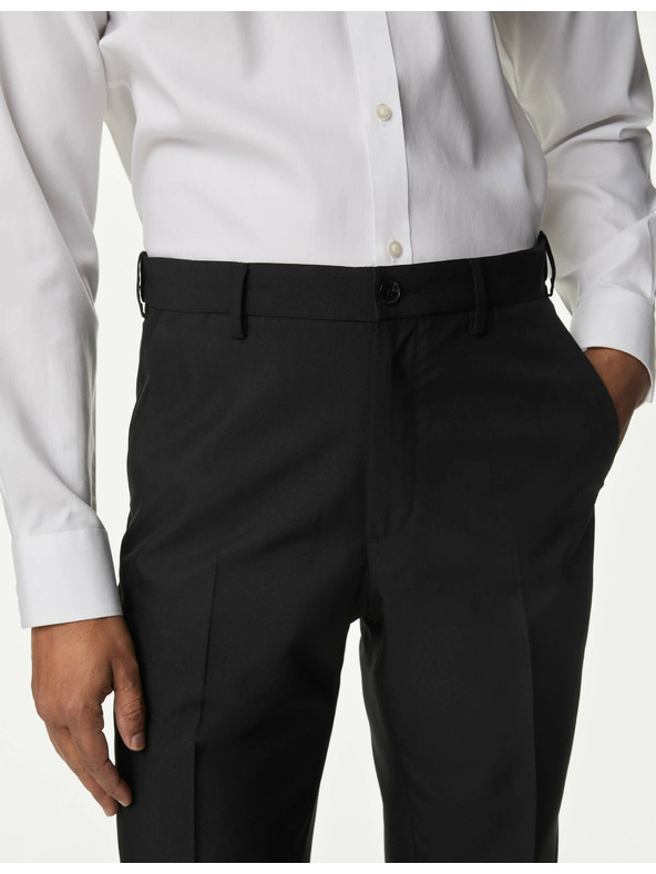 Marks & Spencer Hladké nohavice pre veľkých a vysokých, regular fit Marks & Spencer čierne