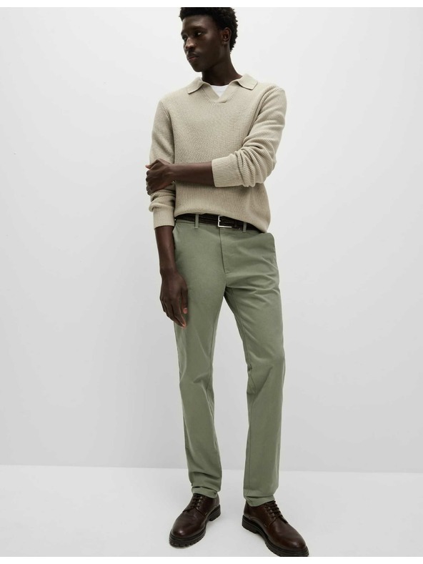 Marks & Spencer Elastické chino nohavice slim fit Marks & Spencer zelená