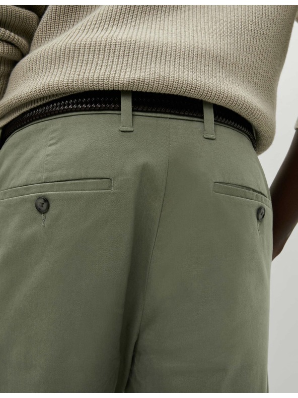 Marks & Spencer Elastické chino nohavice slim fit Marks & Spencer zelená