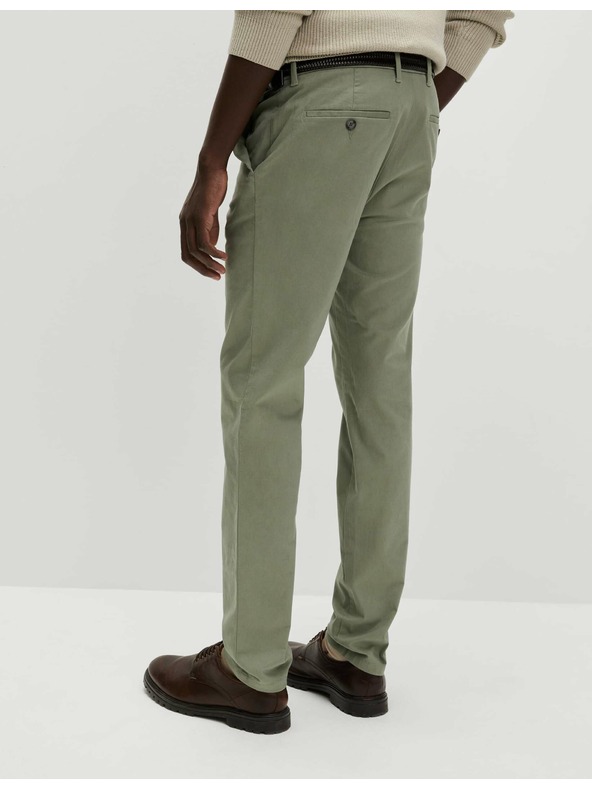 Marks & Spencer Elastické chino nohavice slim fit Marks & Spencer zelená