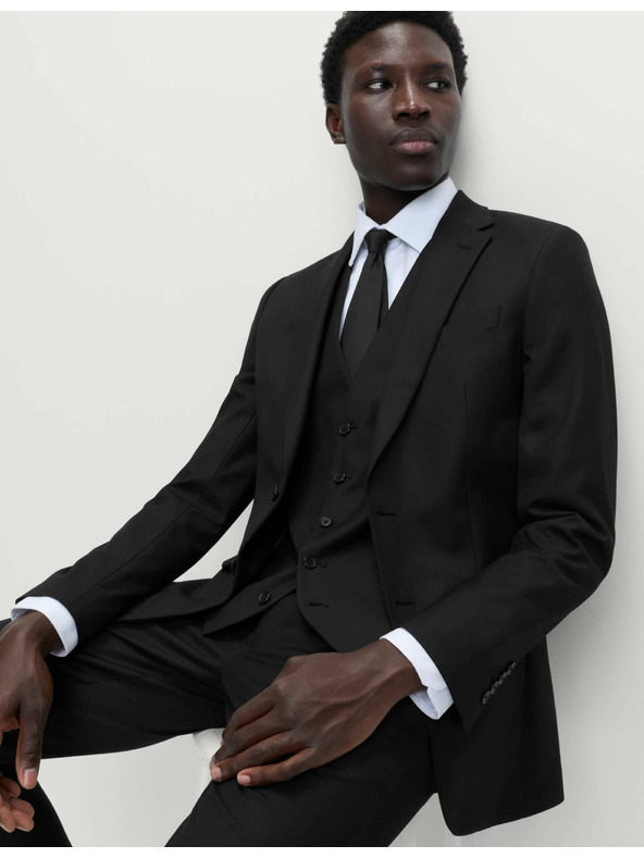 Marks & Spencer Čierne pánske sako úzkeho strihu Marks & Spencer