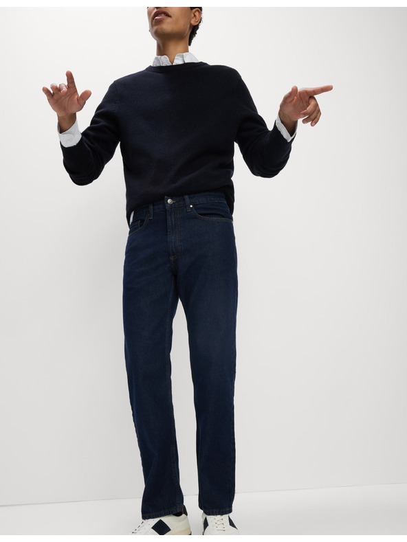 Marks & Spencer Tmavomodré pánske džínsy rovného strihu Marks & Spencer