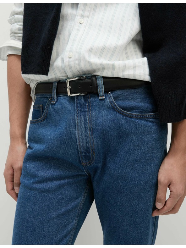 Marks & Spencer Modré pánske džínsy rovného strihu Marks & Spencer