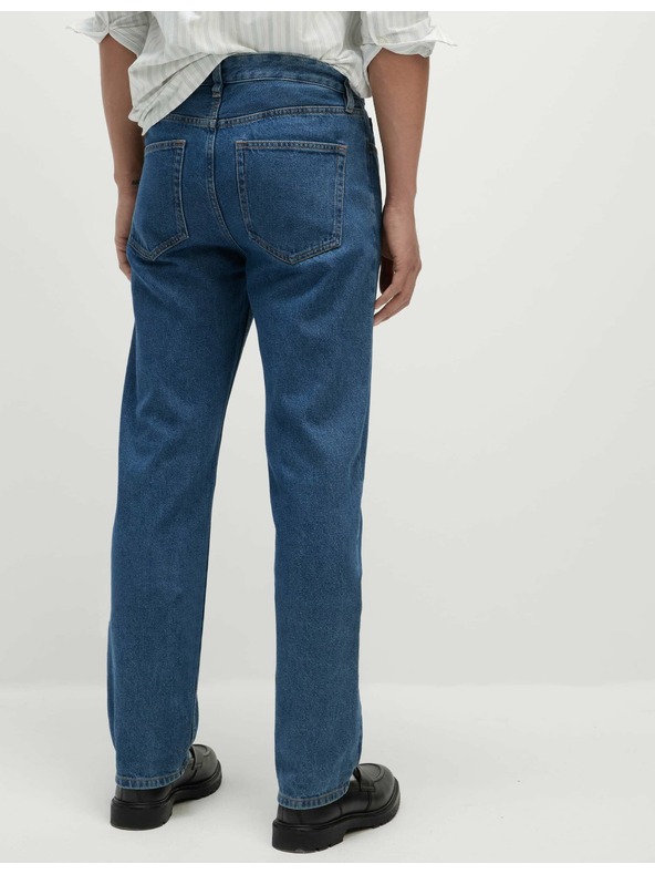 Marks & Spencer Modré pánske džínsy rovného strihu Marks & Spencer