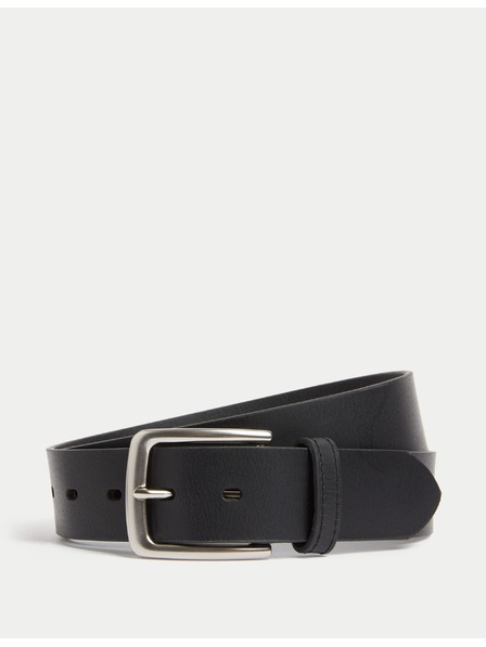 Marks & Spencer Čierny pánsky kožený opasok Marks & Spencer