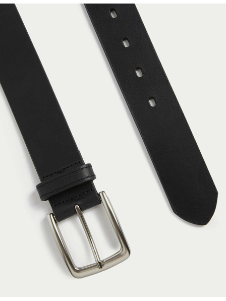 Marks & Spencer Čierny pánsky kožený opasok Marks & Spencer