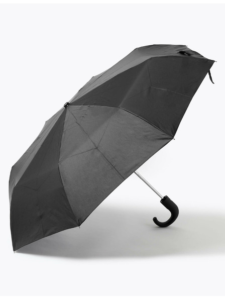 Marks & Spencer Dáždnik z recyklovaného polyesteru so zahnutou rukoväťou a Windtech™ Marks & Spencer čierny