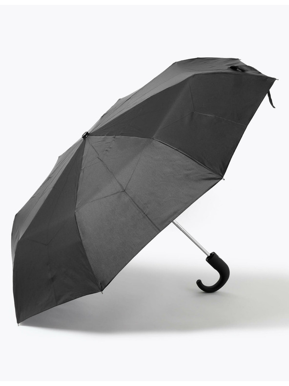 Marks & Spencer Dáždnik z recyklovaného polyesteru so zahnutou rukoväťou a Windtech™ Marks & Spencer čierny