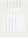 Marks & Spencer Biele detské tielka z čistej bavlny Marks & Spencer, 5 ks v balení (2-16 rokov)