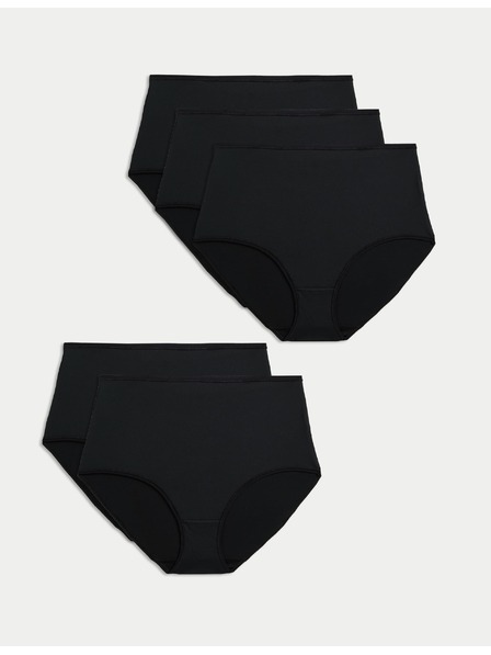 Marks & Spencer Nohavičky do pása z mikrovlákna, bez viditeľného lemu, balenie po 5 kusov Marks & Spencer čierne