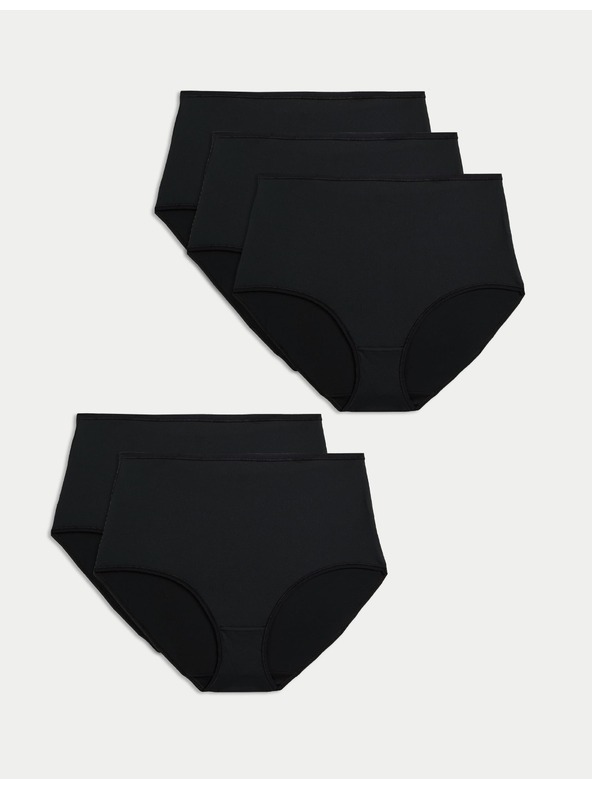 Marks & Spencer Nohavičky do pása z mikrovlákna, bez viditeľného lemu, balenie po 5 kusov Marks & Spencer čierne