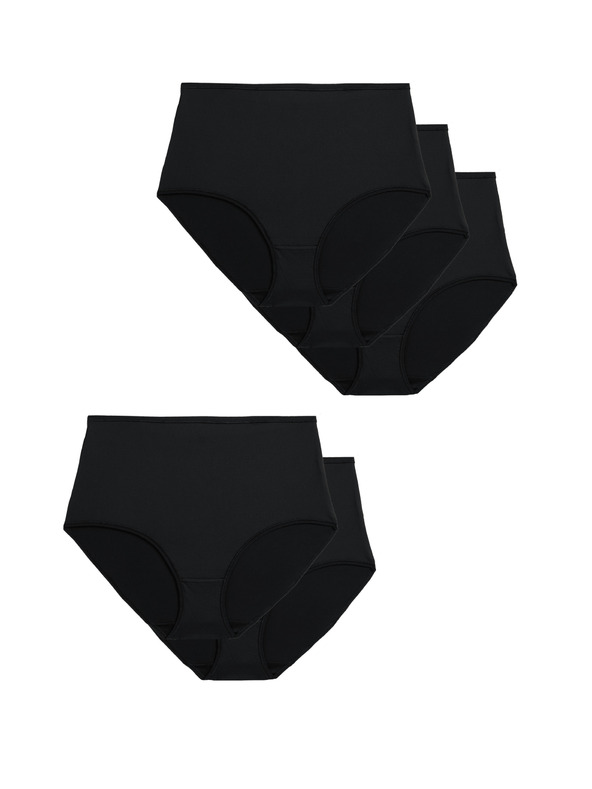 Marks & Spencer Nohavičky do pása z mikrovlákna, bez viditeľného lemu, balenie po 5 kusov Marks & Spencer čierne