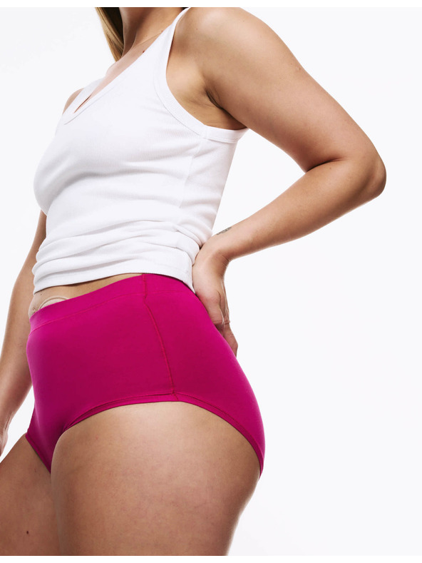 Marks & Spencer Stomové bavlnené nohavičky s vysokým pásom, 3 ks Marks & Spencer ružová