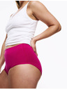 Marks & Spencer Stomové bavlnené nohavičky s vysokým pásom, 3 ks Marks & Spencer ružová