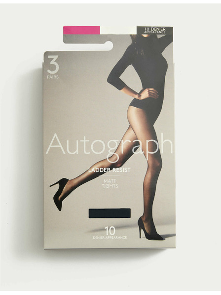 Marks & Spencer Pevné a matné pančuchy 10 DEN, 3 ks Marks & Spencer čierne