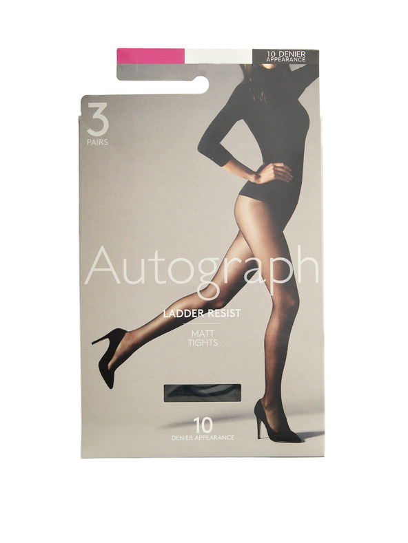 Marks & Spencer Pevné a matné pančuchy 10 DEN, 3 ks Marks & Spencer čierne