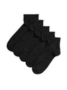 Marks & Spencer 5 párov bezšvových členkových ponožiek Marks & Spencer čiernych
