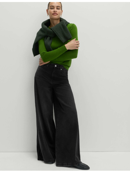 Marks & Spencer Džínsy so širokými nohavicami zo zmesi lyocell™ Marks & Spencer čierne