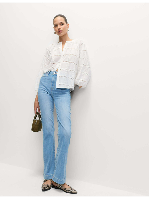 Marks & Spencer Modré dámske džínsy s vysokým pásom Marks & Spencer