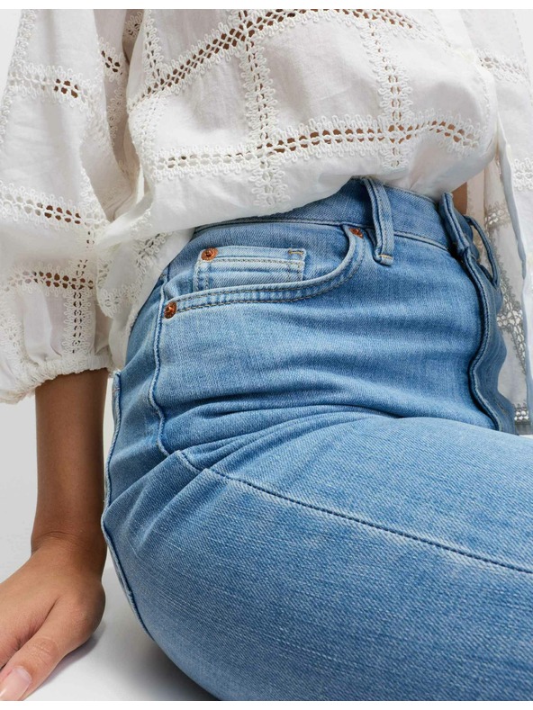 Marks & Spencer Modré dámske džínsy s vysokým pásom Marks & Spencer