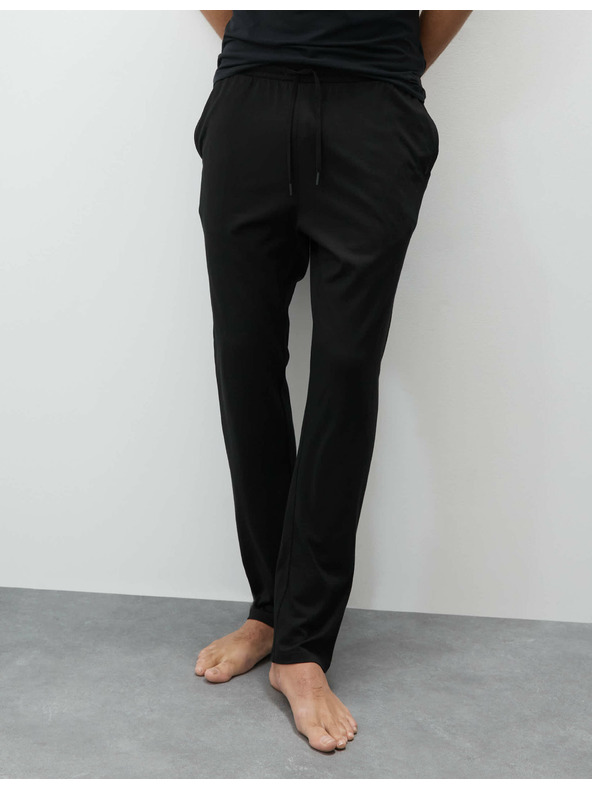 Marks & Spencer Čierne pánske pyžamové nohavice Supima® Marks & Spencer