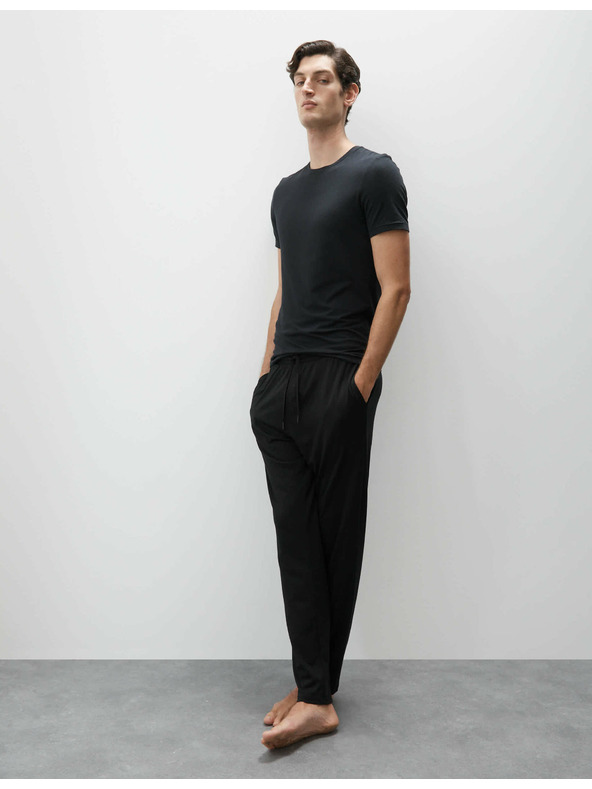 Marks & Spencer Čierne pánske pyžamové nohavice Supima® Marks & Spencer