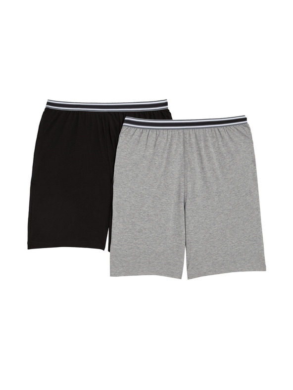 Marks & Spencer Súprava dvoch pánskych pyžamových šortiek z čistej bavlny Marks & Spencer v sivej farbe