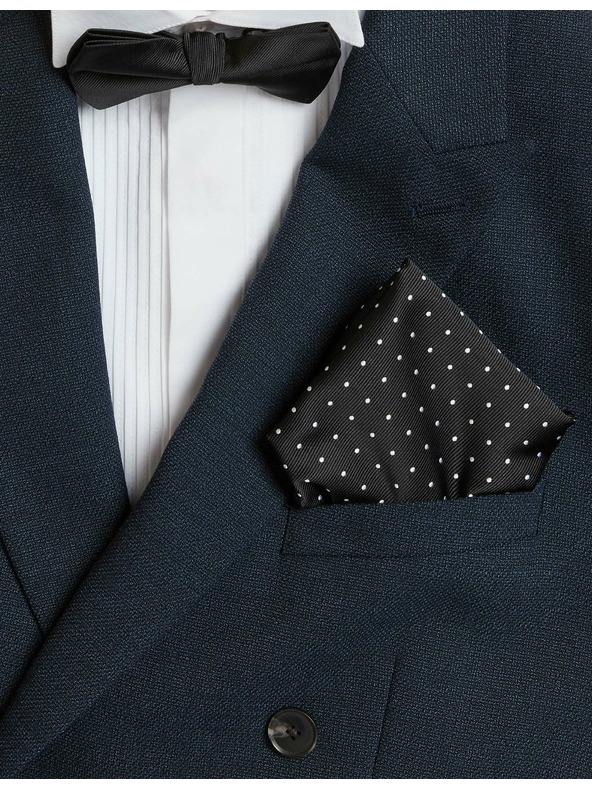 Marks & Spencer Súprava pánskej bodkovanej vreckovky a motýlika Marks & Spencer v čiernej farbe