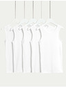 Marks & Spencer Čisté bavlnené tielka, 5 balení (2-16 rokov) Marks & Spencer biela