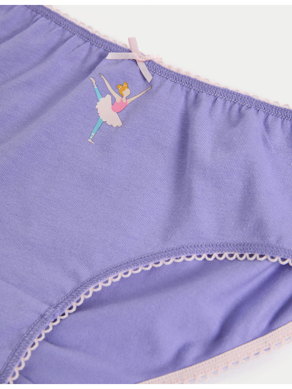 Marks & Spencer Súprava siedmich farebných dievčenských nohavičiek s balerínkami Marks & Spencer