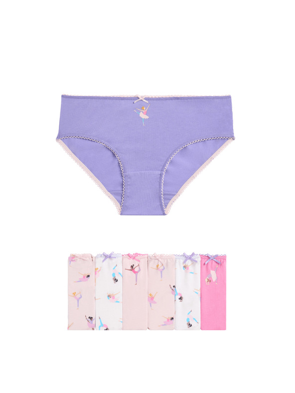 Marks & Spencer Súprava siedmich farebných dievčenských nohavičiek s balerínkami Marks & Spencer