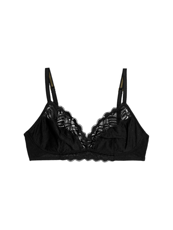 Marks & Spencer Podprsenka Amelia s čipkou, plné košíčky, s kosticami (A-E) Marks & Spencer čierna