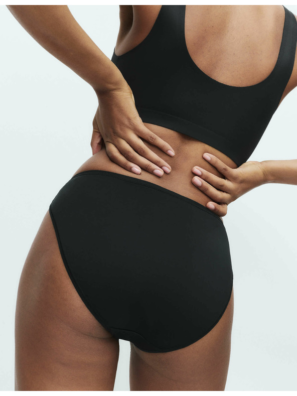 Marks & Spencer Súprava 5 kusov nohavičiek s vysokým pásom z mikrovlákna bez viditeľného lemu, 5 kusov v balení Marks & Spencer čierne