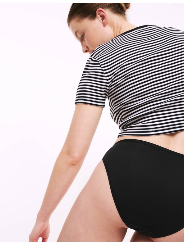 Marks & Spencer Sada 5 kusov nohavičiek do pása z bavlny a modalu, bez viditeľných lemov, vysoký strih Marks & Spencer čierna