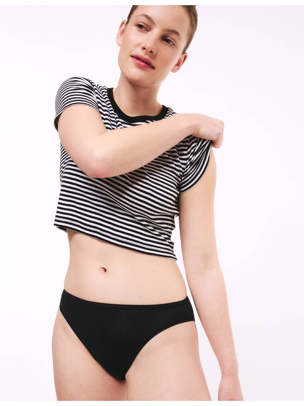 Marks & Spencer Sada 5 kusov nohavičiek do pása z bavlny a modalu, bez viditeľných lemov, vysoký strih Marks & Spencer čierna