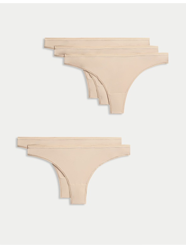 Marks & Spencer Dámska súprava piatich kusov nohavičiek Marks & Spencer v béžovej farbe