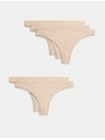 Marks & Spencer Dámska súprava piatich kusov nohavičiek Marks & Spencer v béžovej farbe