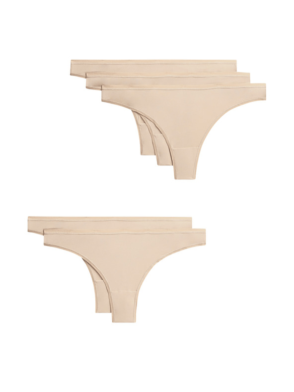 Marks & Spencer Dámska súprava piatich kusov nohavičiek Marks & Spencer v béžovej farbe