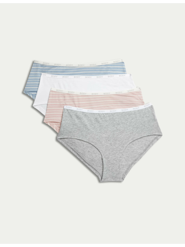 Marks & Spencer Súprava štyroch dámskych nohavíc v sivej, ružovej, bielej a modrej farbe Marks & Spencer