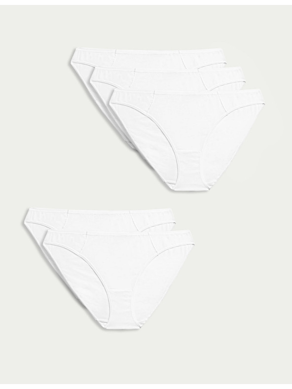 Marks & Spencer Biele dámske nohavice Marks & Spencer, sada piatich kusov