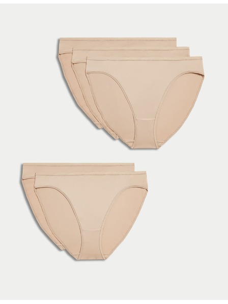 Marks & Spencer Súprava piatich dámskych nohavíc s vysokým pásom v béžovej farbe Marks & Spencer