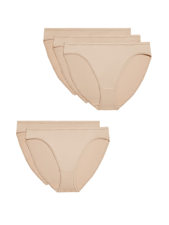 Marks & Spencer Súprava piatich dámskych nohavíc s vysokým pásom v béžovej farbe Marks & Spencer