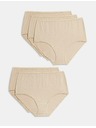 Marks & Spencer Dámska súprava piatich kusov nohavičiek Marks & Spencer v béžovej farbe