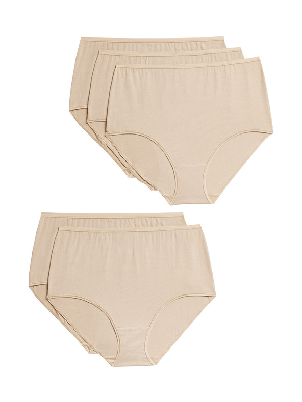 Marks & Spencer Dámska súprava piatich kusov nohavičiek Marks & Spencer v béžovej farbe